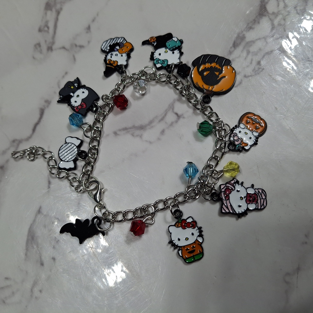 Hello Kitty Orange and Black Charm Bracelet